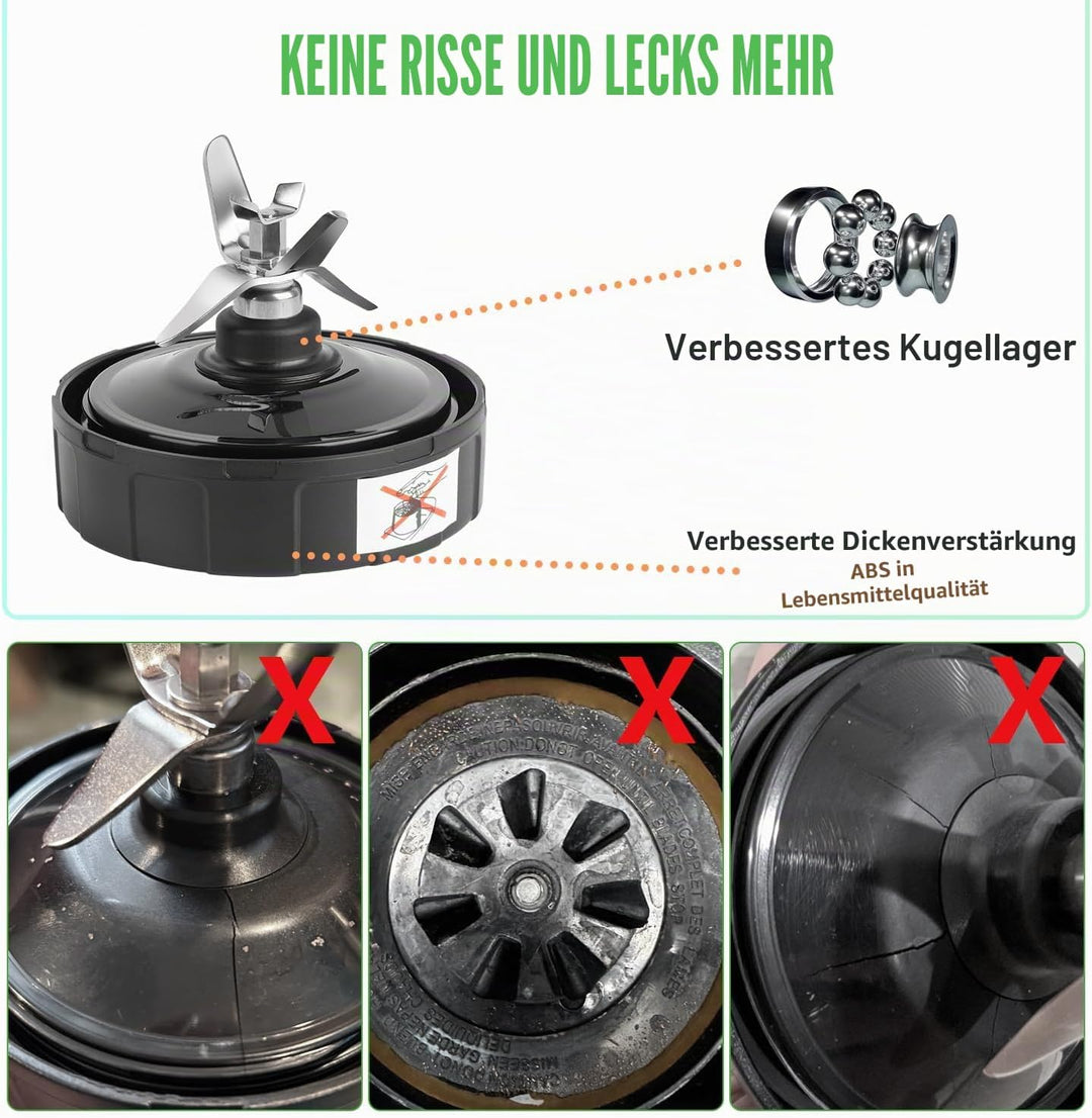 7 Lamellen Extraktor-Messer für Nutri Ninja Mixer, kompatibel mit folgenden Modellen: Nutri Ninja BL