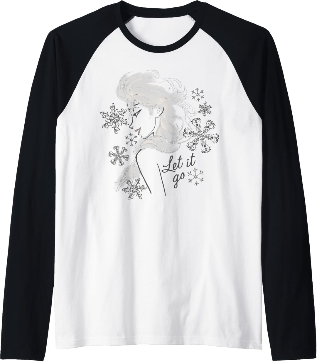 Disney Frozen Elsa Let It Go Profile Sketch Raglan