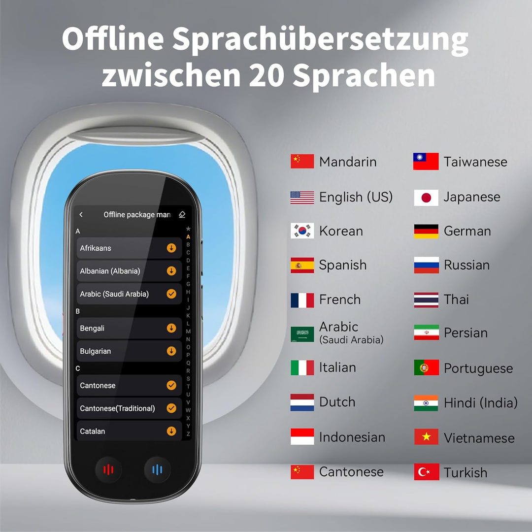 Sprachübersetzer Gerät,Übersetzungsgerät mit Sprachausgabe Translator,Übersetzer Echtzeit 150 Sprach