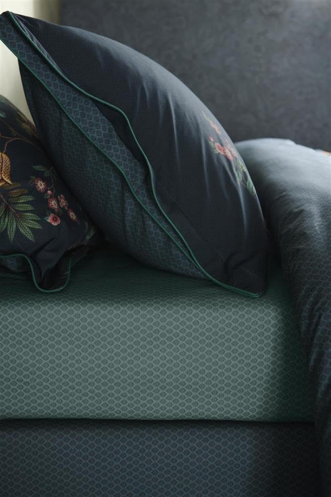 Pip Studio Perkal-Spannbettlaken Thousand Leaves Farbe Blue Grey Grösse 100x200 HH: 25