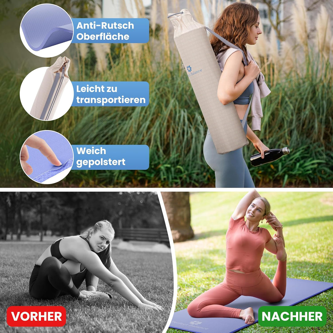 Perfect Balance® Yoga Matten Set [Premium Erfahrung] - Hochwertiges TPE-Material, Rutschfeste Oberfl