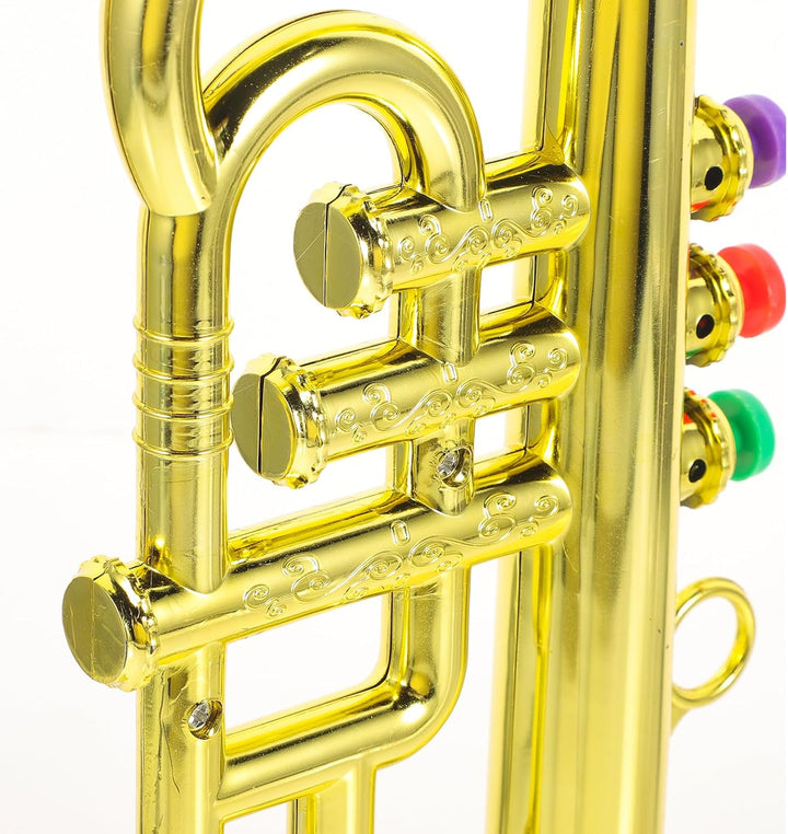 HEMOTON Trompete für Kinder, Blasinstrument, Metall, Kupferinstrument, Lernspielzeug Goldfarben 33.5