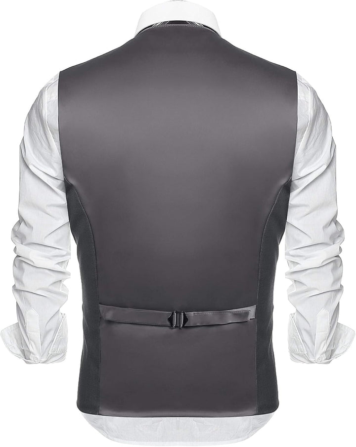 COOFANDY Herren Anzugweste Anzug V-Ausschnitt Formale Hochzeit Klassische Slim fit Elegant Westen Bu
