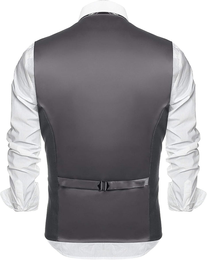 COOFANDY Herren Anzugweste Anzug V-Ausschnitt Formale Hochzeit Klassische Slim fit Elegant Westen Bu