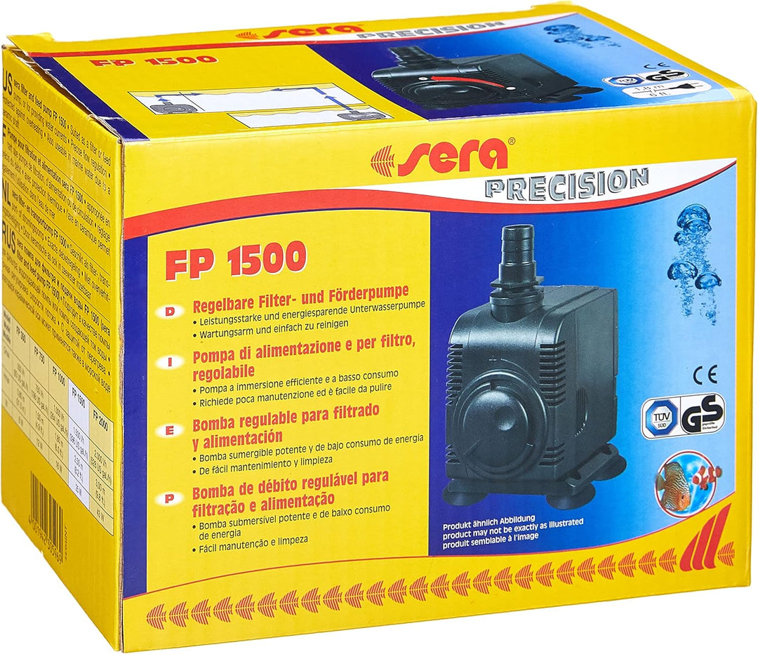 sera 30596 Filter- und Förderpumpe FP 1500 - Regelbare Unterwasserpumpen für Süss- und Meerwasseraqu