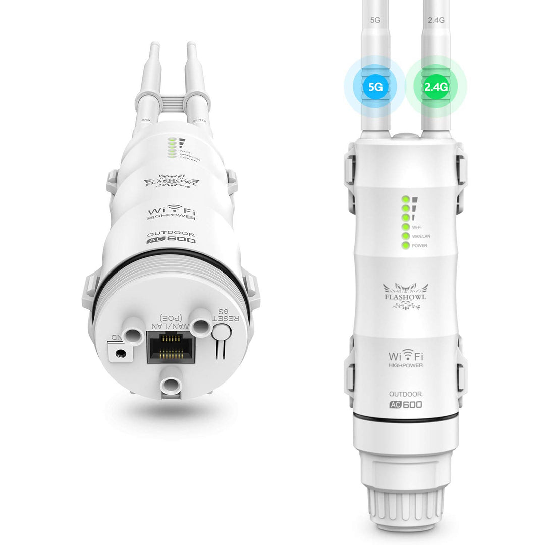 FLASHOWL Wifi-Repeater für den Aussenbereich Wi-Fi Range Extender AC600 Signalverstärker Wetterfeste