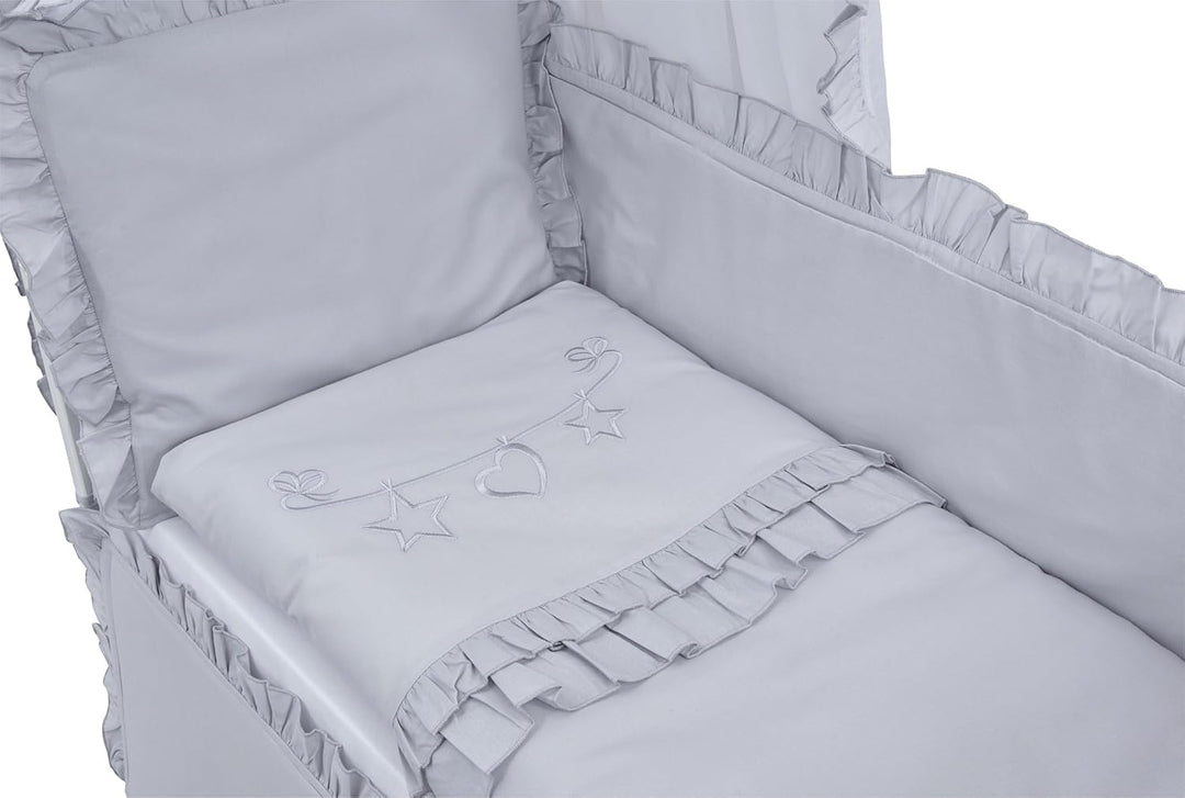 Generisch Baby Delux Beistellbett Babybett Stubenwagen weiss 90x40 mobil mit Rädern inkl. Matratze u