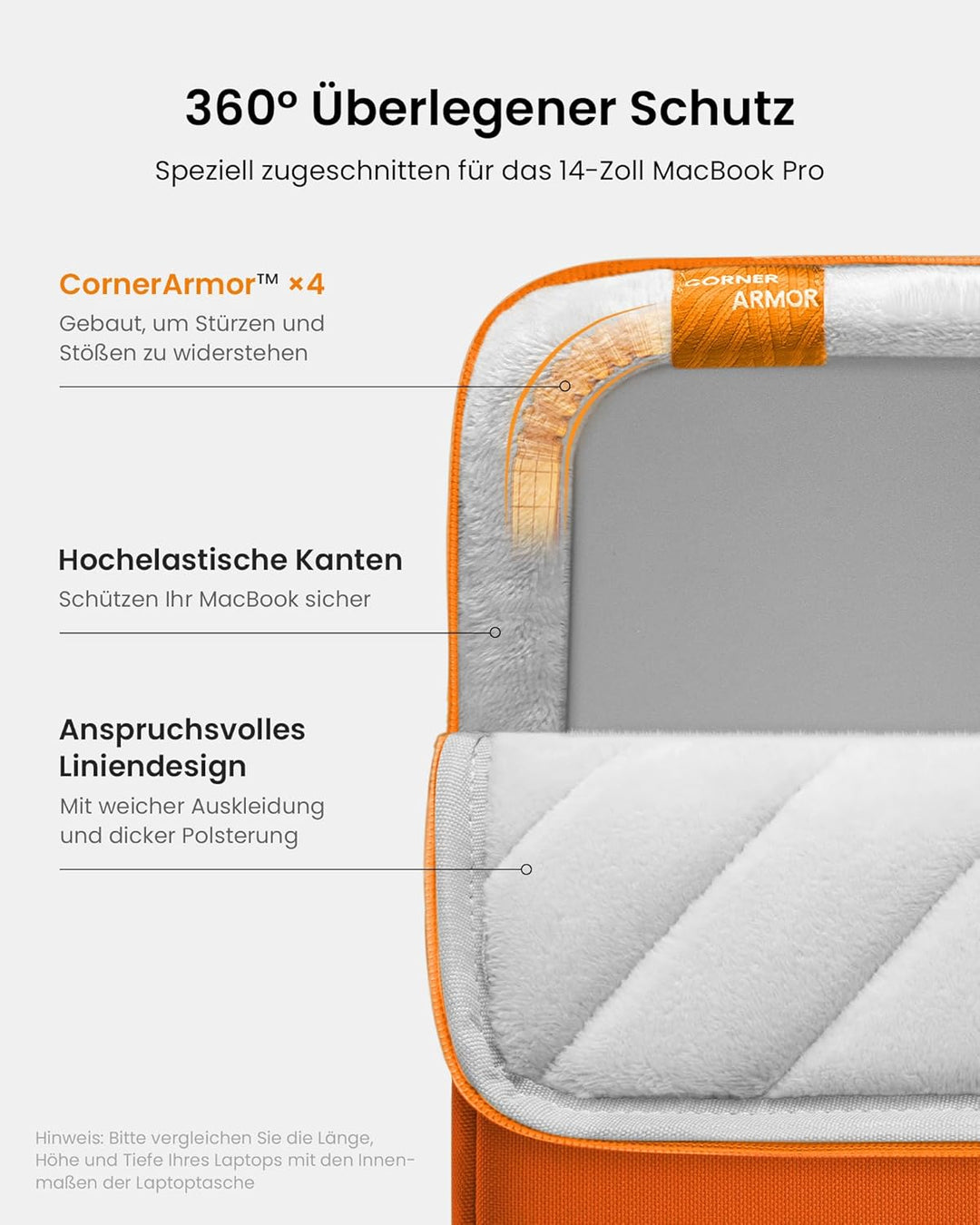 tomtoc 360° Laptop Tasche Hülle für 14-Zoll MacBook Pro M5 Pro/Max (2026) A3426 A3427 A3434, M4/M3/M