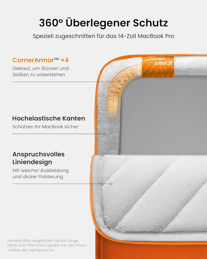 tomtoc 360° Laptop Tasche Hülle für 14-Zoll MacBook Pro M5 Pro/Max (2026) A3426 A3427 A3434, M4/M3/M