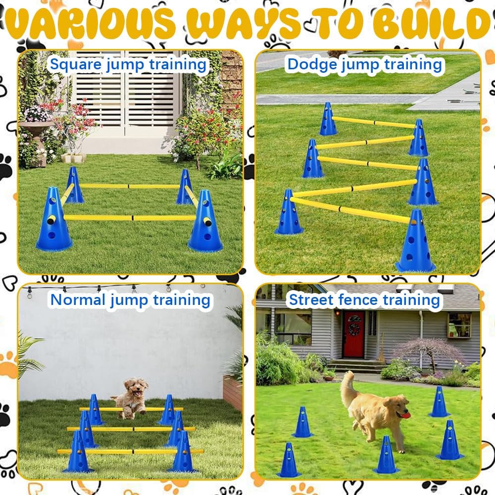 Agility Set Hunde Hürden Steckhürdenset Kinder, Agility Hürden Hindernisse für Pferde Hundeparcours