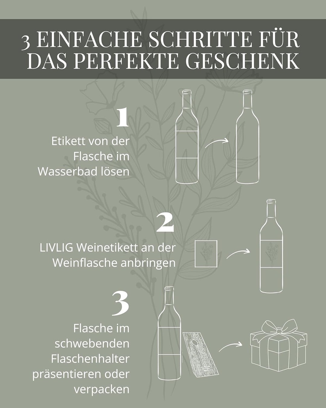 Livlig53 Weinflaschenhalter aus Holz, Magischer Flaschenhalter aus Eiche mit personalisiertem Weinet