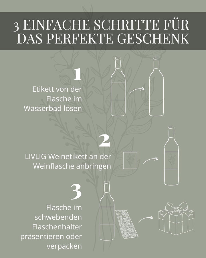 Livlig53 Weinflaschenhalter aus Holz, Magischer Flaschenhalter aus Eiche mit personalisiertem Weinet