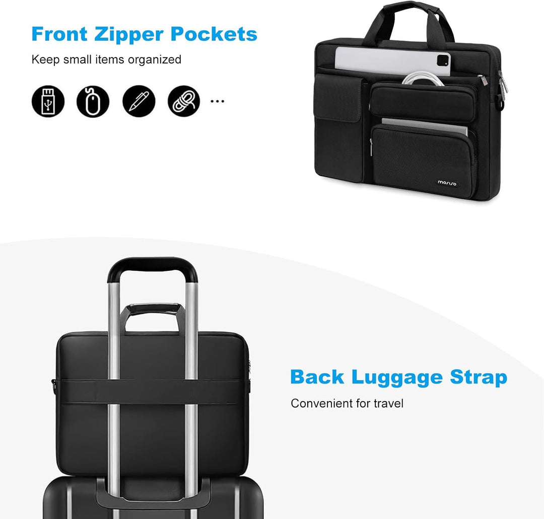 MOSISO Tragbare Umhängetasche mit 2 erhöhten Taschen & 1 Klappe & 1 horizontale Tasche & Griff & Gür