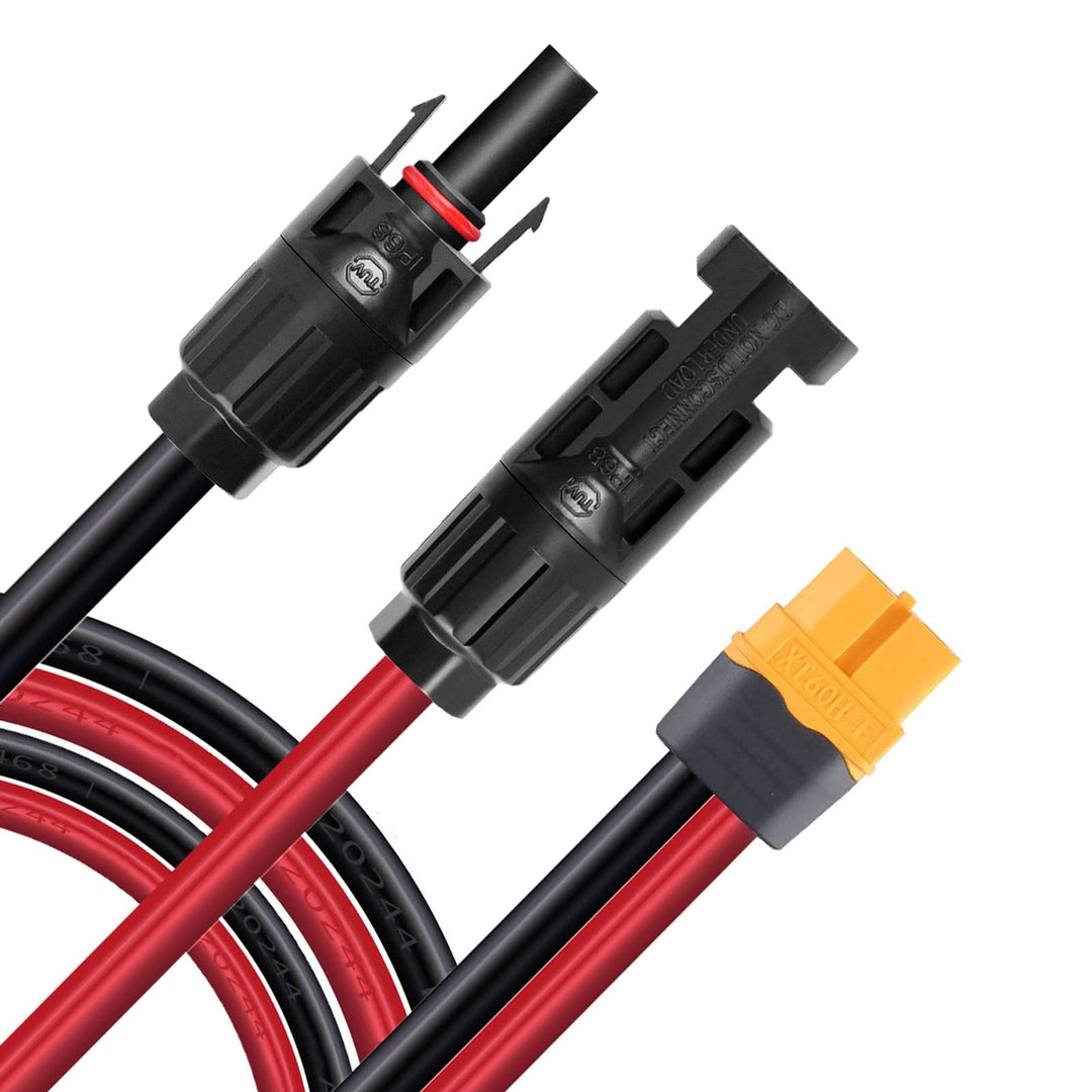 ZkeeShop Solarladekabel Solarstecker auf XT60 Adapter Stecker Solarpanel Verlängerungskabel 12AWG Ka