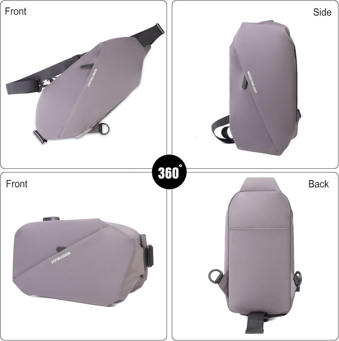 FANDARE Ultraleicht Brusttasche Sling Rucksack mit USB-Ladeanschluss Geschäft Daypacks für Herren Sc