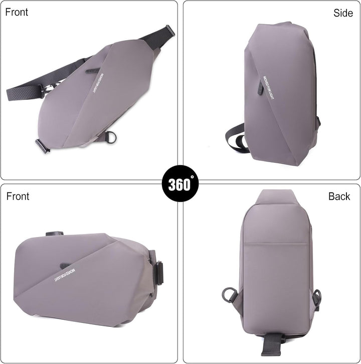 FANDARE Ultraleicht Brusttasche Sling Rucksack mit USB-Ladeanschluss Geschäft Daypacks für Herren Sc