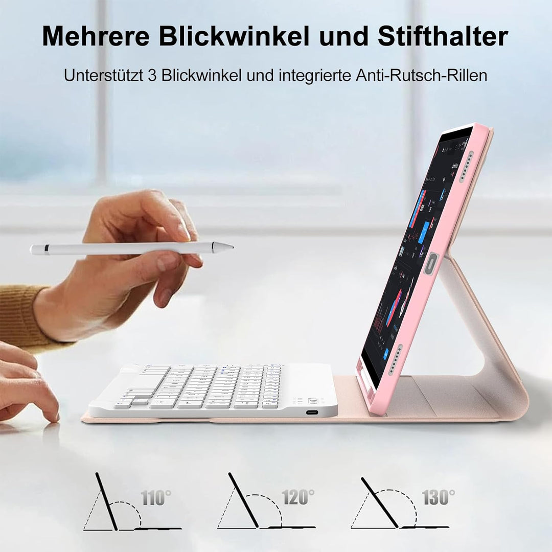 Tastatur Hülle für Samsung Galaxy Tab S10 Lite/S10 FE/S9 FE 10.9 Zoll, Deutsches QWERTZ, Magnetisch