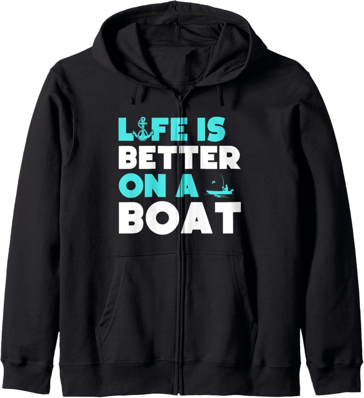 Life is better on a boat, lustiger Segelbootfahrer Kapuzenjacke