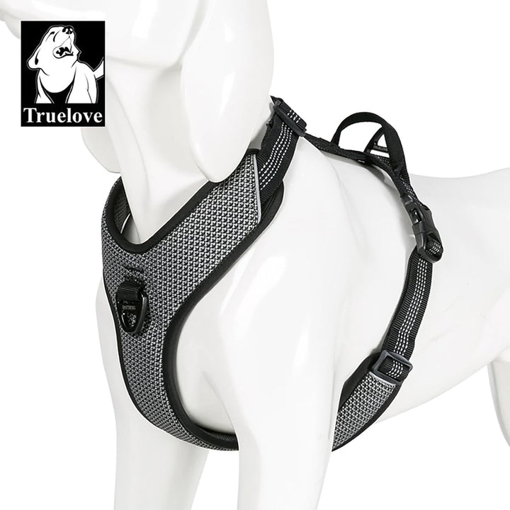TRUE LOVE Hundegeschirr Outdoor Adventure II Reflektierende Weste mit 2 Leinenbefestigungen passende