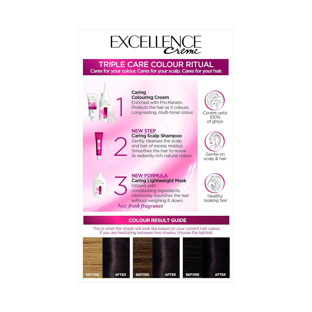 L 'Oreal Paris Excellence 3 Darkest Brown 1 stück (3er Pack), 3 Darkest Brown 1 stück (3er Pack)