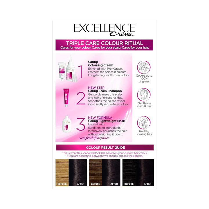 L 'Oreal Paris Excellence 3 Darkest Brown 1 stück (3er Pack), 3 Darkest Brown 1 stück (3er Pack)