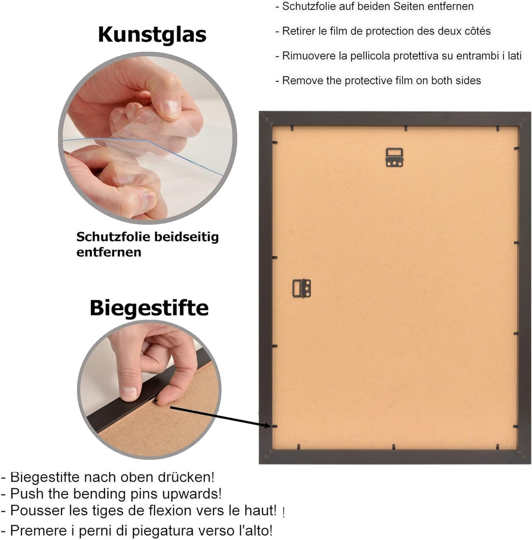 Stallmann Design Bilderrahmen My Frames 80x80 cm schwarz Rahmen Fuer Dina 4 und 60 andere Formate Fo