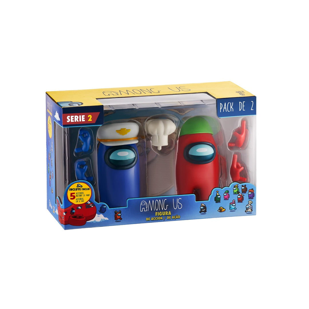 Bizak Among Us 64116215 S2 Action-Figur, Dunkelblau und Rot, 2 Stück