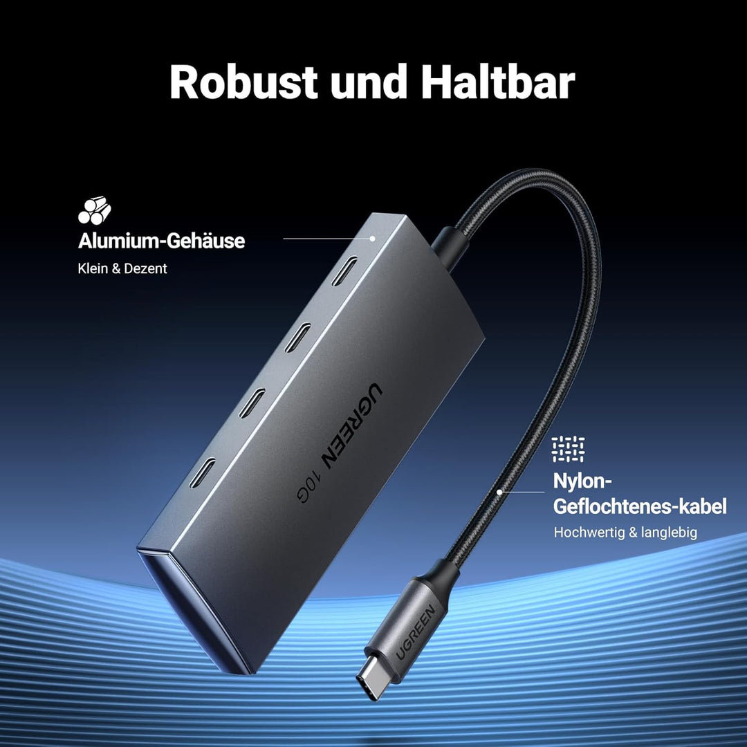 UGREEN USB C Hub 10 Gbps, Adapter mit 4 USB C 3.2 Ports, Hochgeschwindigkeits USB C Multiport Splitt