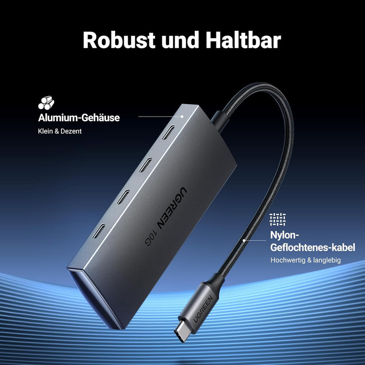 UGREEN USB C Hub 10 Gbps, Adapter mit 4 USB C 3.2 Ports, Hochgeschwindigkeits USB C Multiport Splitt