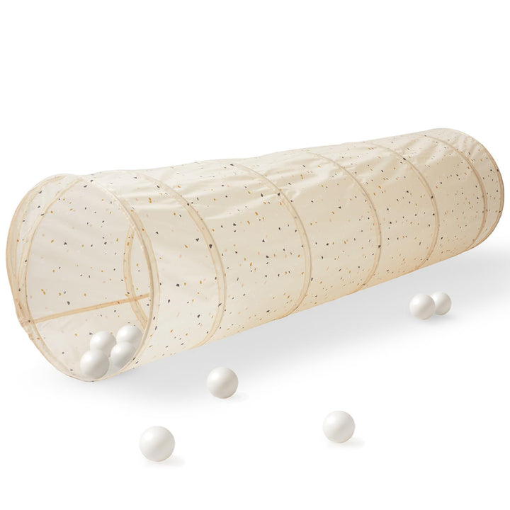 3 Sprouts - Krabbeltunnel für Kinder ab 1 Jahr – Spieltunnel Indoor & Outdoor - Terrazzo Beige, Terr