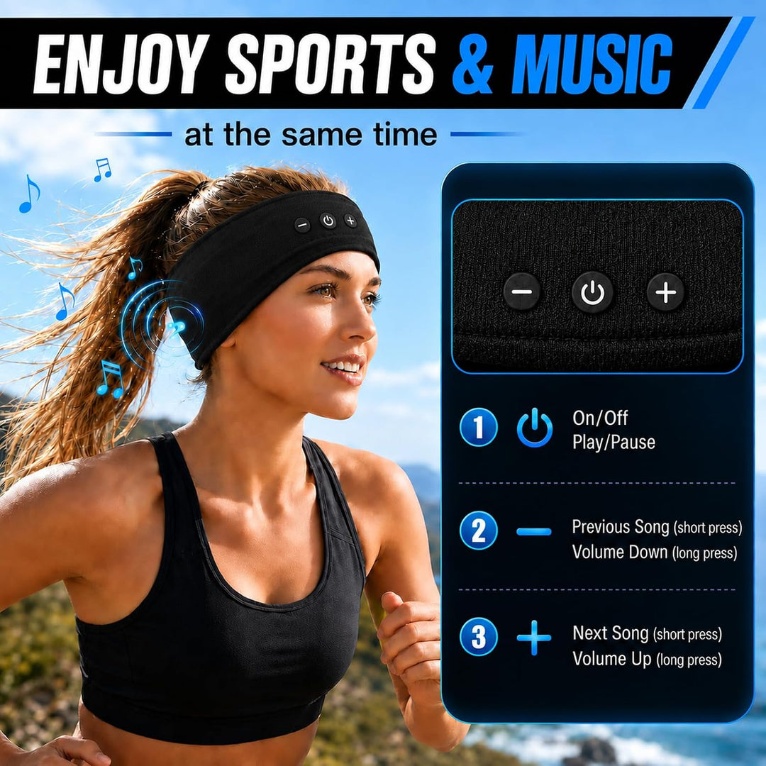 2 Stück Schlafkopfhörer Bluetooth Kopftuch Schlaf, Schwarz &amp; Grau