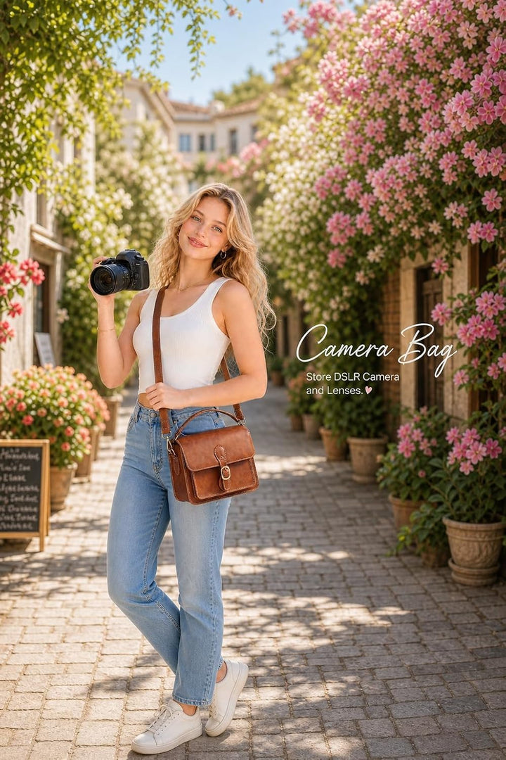 Cwatcun Kameratasche Kamera Umhängetasche Kompaktkamera Tasche Wasserdicht Retro Kompatibel für Cano