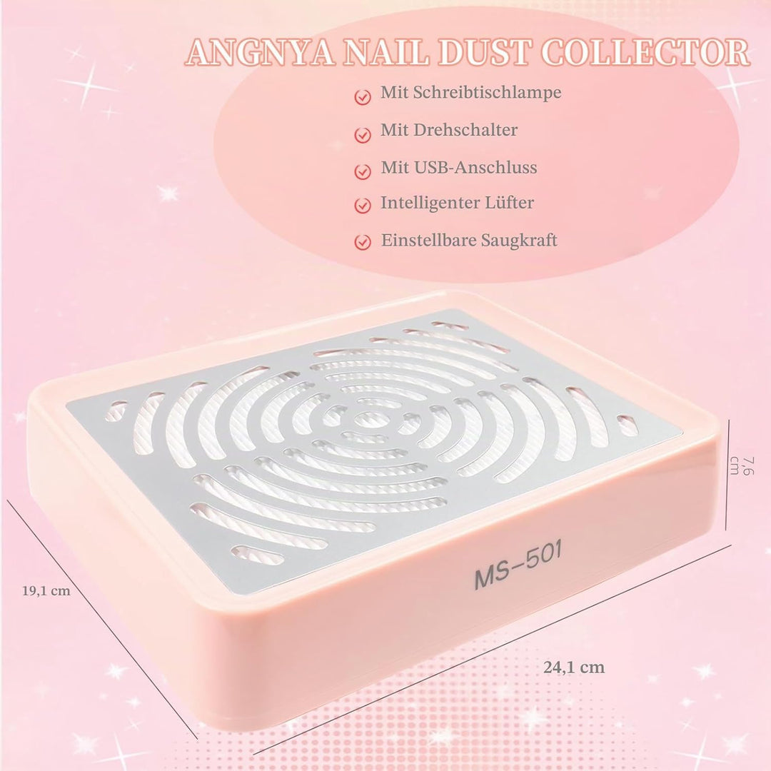 Staubabsaugung für Nägel mit Filter & Lampe，Professionelle nagelstaubsauger Nagel Staubabsaugung Sta