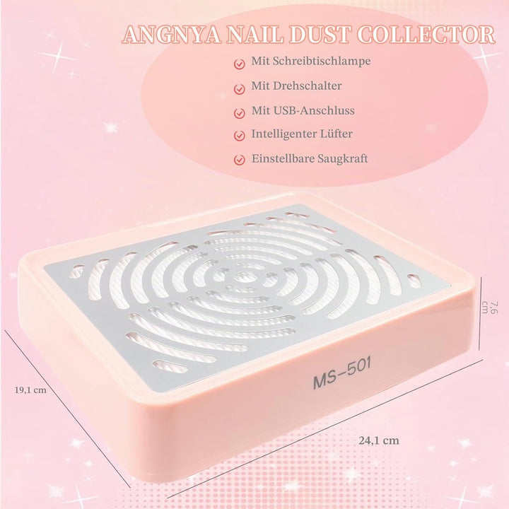 Staubabsaugung für Nägel mit Filter & Lampe，Professionelle nagelstaubsauger Nagel Staubabsaugung Sta
