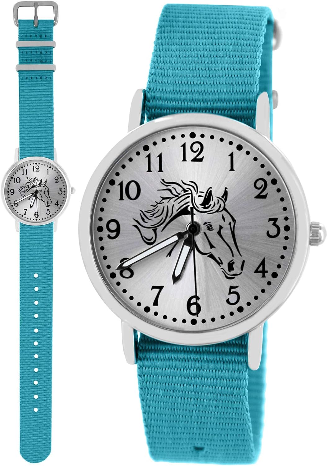 Pacific Time Kinder Uhr analog Quarz mit Textilarmband 10408