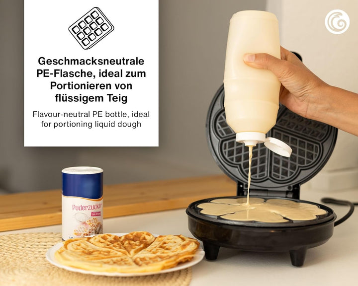 Octopus 3x Quetschflaschen, Ketchupflaschen 500 ml mit weissem Ketchupdeckel und Beschriftungsetiket
