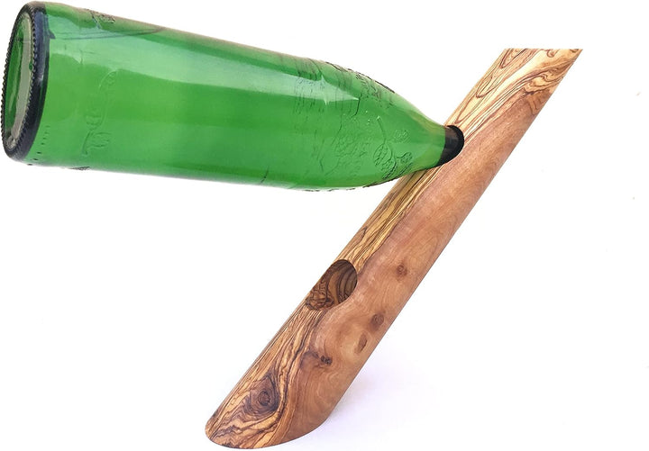 Flaschenhalter „Stamm“ für 2 Flaschen, Geschenk, Handgefertigt aus Olivenholz