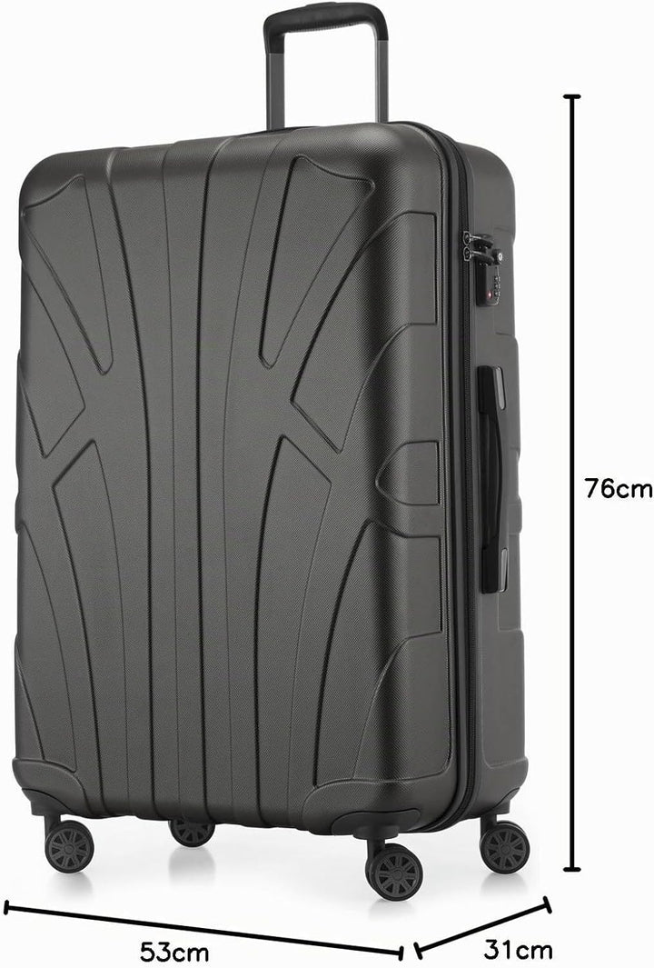suitline - Grosser Hartschalen-Koffer Koffer Trolley Rollkoffer XL Reisekoffer, TSA, 76 cm, ca. 96-1
