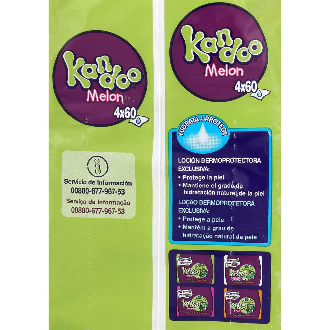 Kandoo Kandoo 0514400015 Nachfüll-Reinigungstücher, Duftmelone, 4 x 60 Stück, 118,9 g