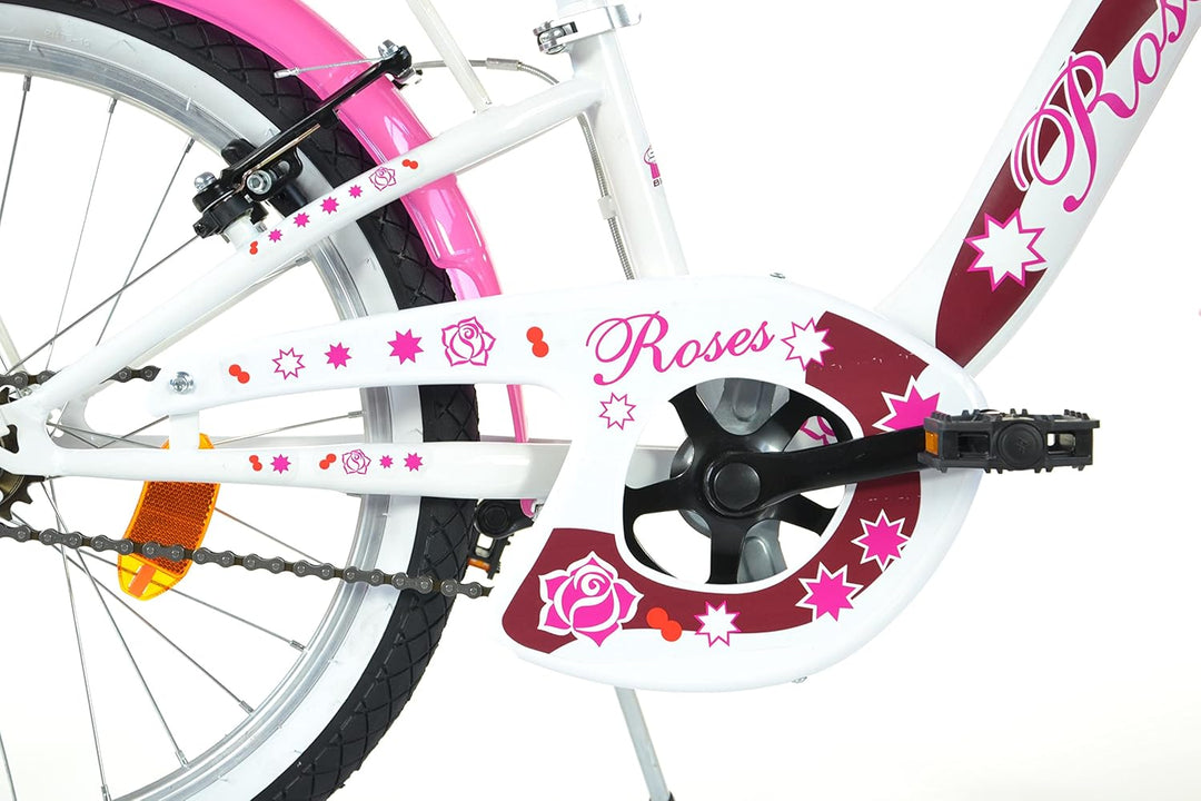 SCH Girls Bicycle Roses Children's Bicycle 20" (6-10 years) Weiss, 20" (6-10 years) Weiss