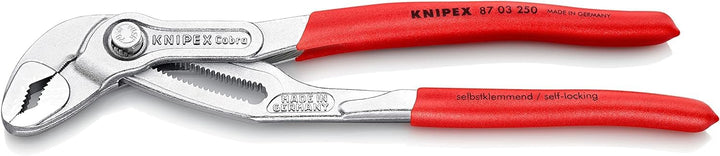 KNIPEX Cobra, Wasserpumpenzange | Rohrzange, Chrom-Vanadium, Rostschutz verchromt, 250 mm (SB-Karte/