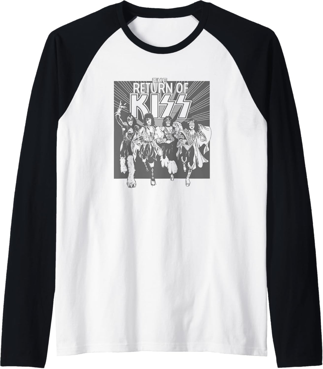 KISS - Return of KISS Black & White Raglan