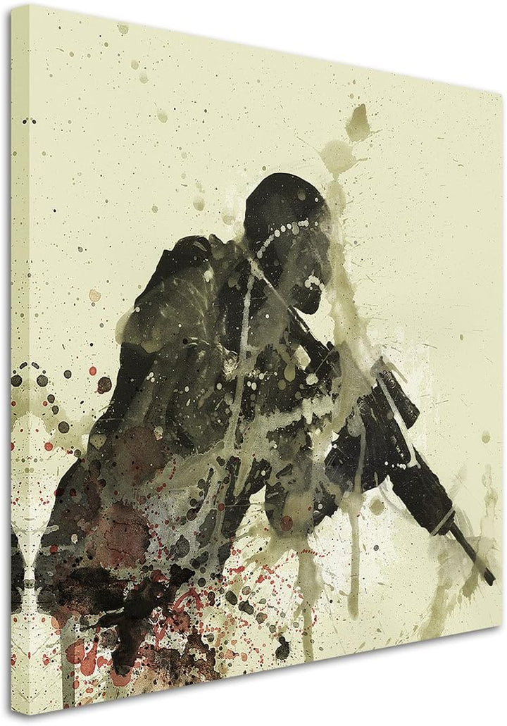 Cod_Ghost_60x60cm Splash Art Paul Sinus Aquarell, Gemälde, Kunstbild auf Leinwand