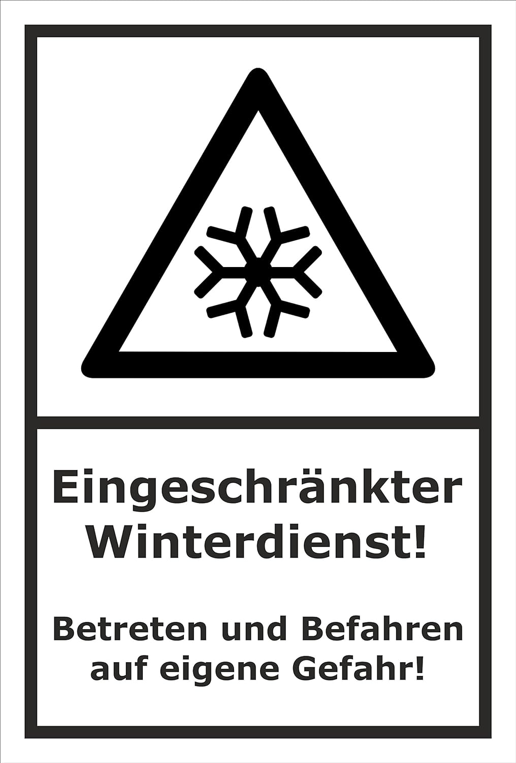 Melis Folienwerkstatt Schild Eingeschränkter Winterdienst - 60x40cm - Bohrlöcher - 3mm Aluverbund –