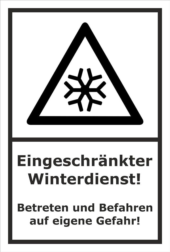 Melis Folienwerkstatt Schild Eingeschränkter Winterdienst - 60x40cm - Bohrlöcher - 3mm Aluverbund –