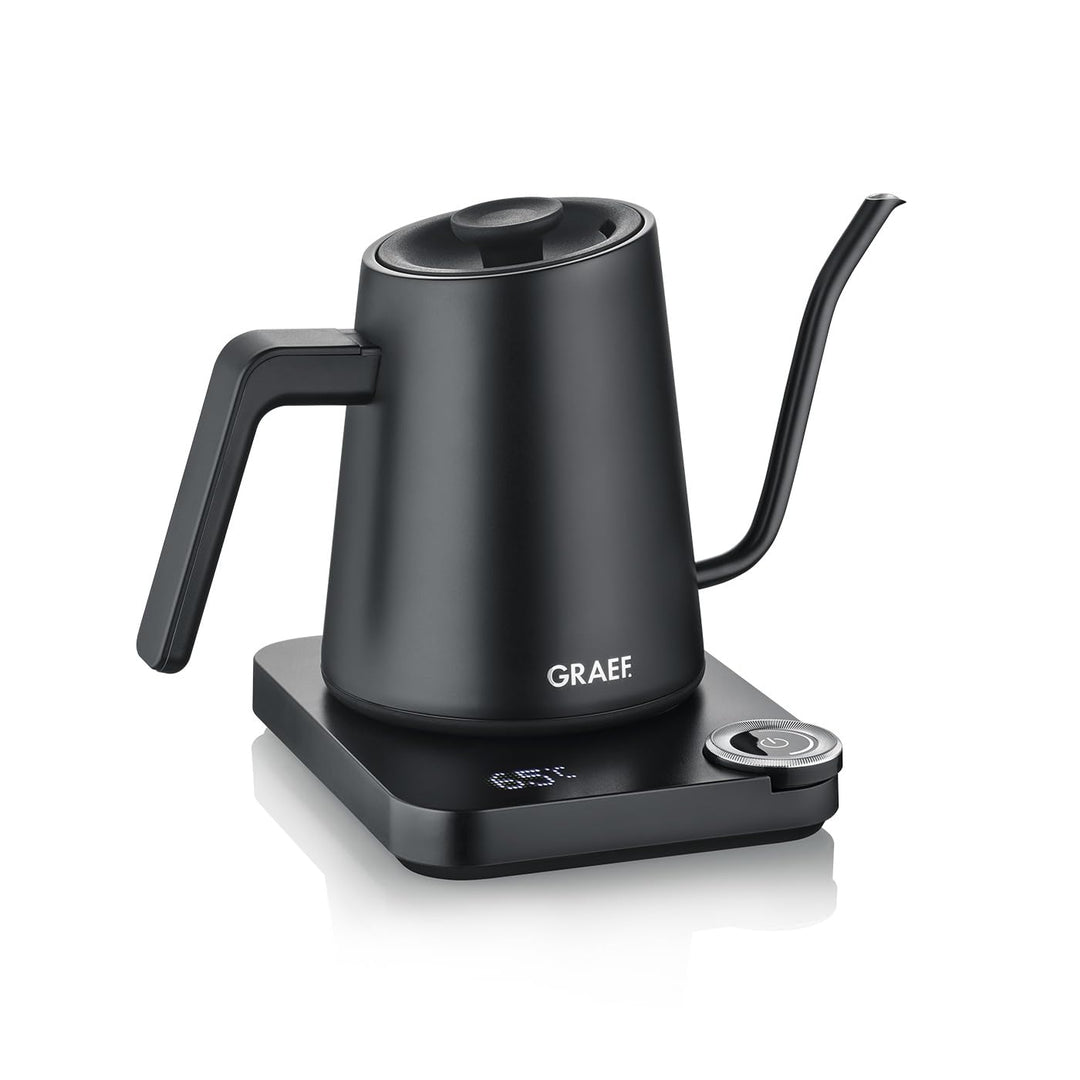 GRAEF Pour-Over Wasserkocher GK502, Temperatureinstellung & Timer, Schwanenhals-Ausguss, 900 ml, mat