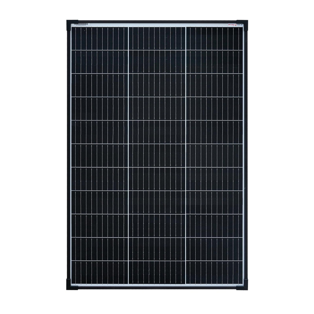 enjoy solar 100W 12V Monokristallines Solarmodul, 182mm Solarzellen 10 Busbars Solarpanel ideal für