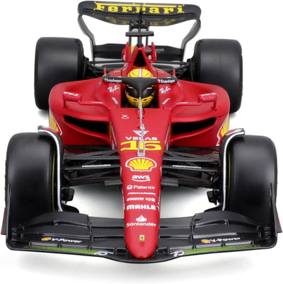 Bburago Ferrari F1-75 (2022): Modellauto im Massstab 1:24, 16 Charles Leclerc, mit Fahrer, Hardcase,