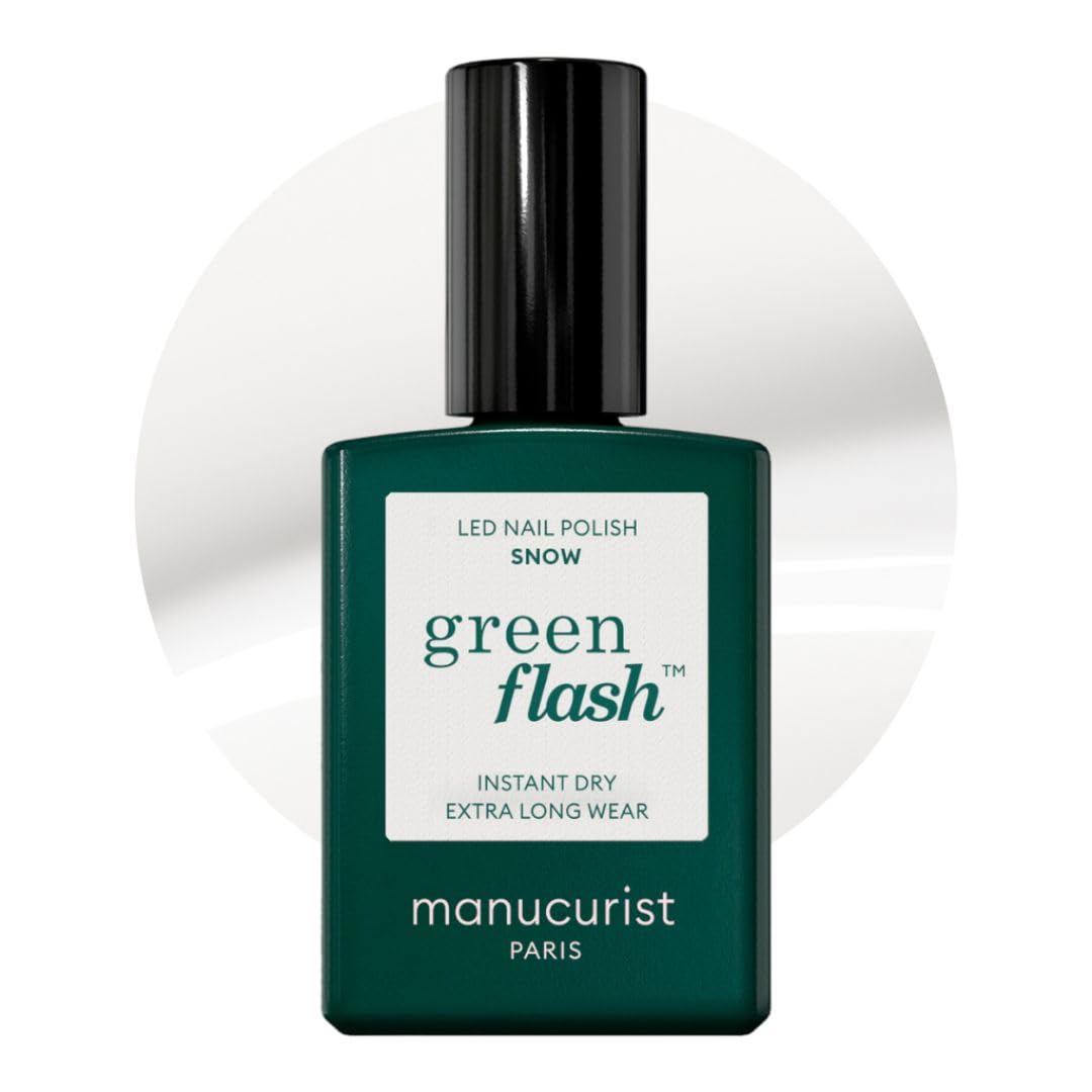 Manucurist Green Flash™ Weiss Gel Nagellack Snow - Hema Free UV Lack, 12-Free Lack, Bio-basiert - Nä