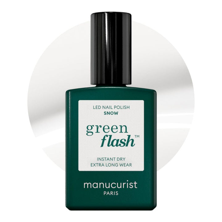 Manucurist Green Flash™ Weiss Gel Nagellack Snow - Hema Free UV Lack, 12-Free Lack, Bio-basiert - Nä